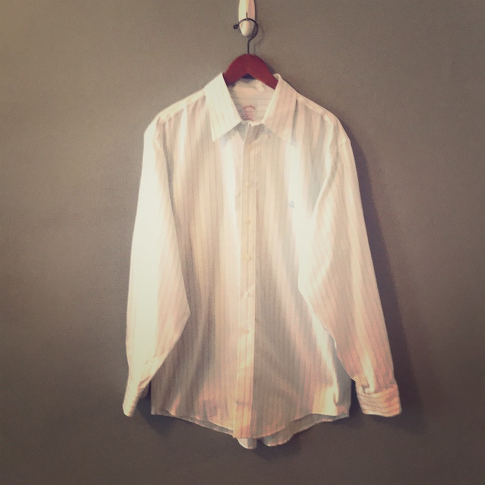 White and blue Brooks Brothers button down